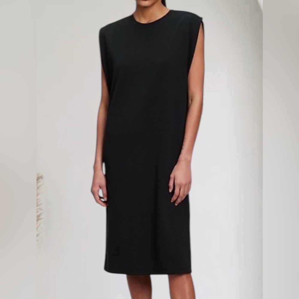 NWT Noah 100% Cotton Black Muscle Tee Ross Midi Dress, size L/XL (One Size)
